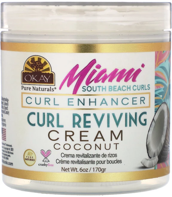Okay Pure Naturals 마이애미 사우스 비치 컬 컬 인핸서 컬 리바이빙 크림 170g(6oz), OkayPureNaturals마이애미사우스비치컬컬인핸서, 170g, 1개 - 쿠팡