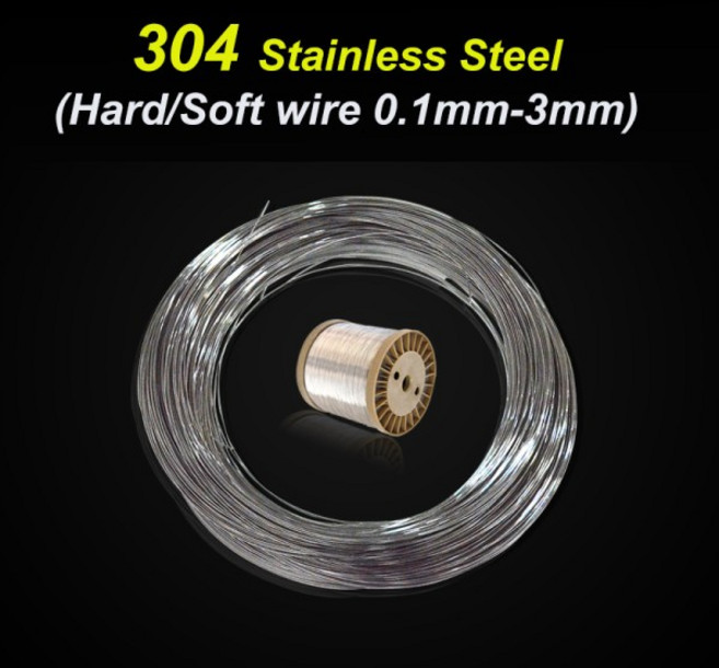 304 스테인레스 스틸 와이어 하드소프트 와이어 0.1mm-3mm 길이 1m5m10m 단일 가닥 번들 연철 프레임 스틸, 01 11 x 3.0mm 1m, 02 Soft Wire, 1개