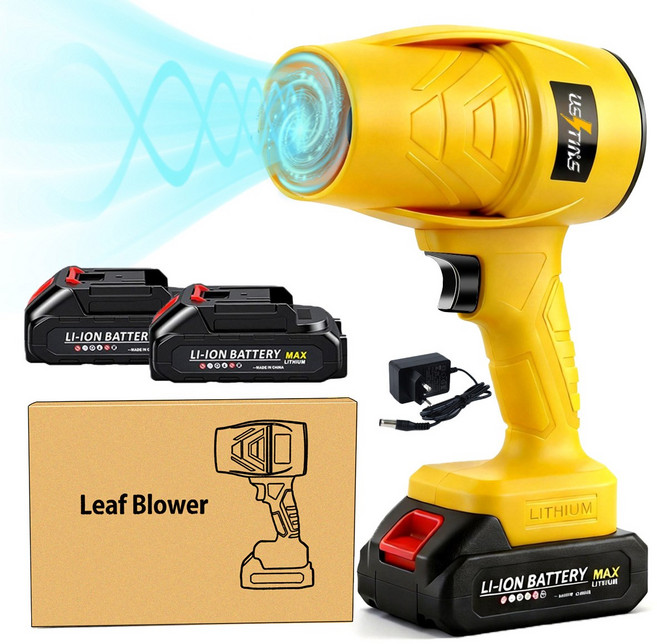 우스틴스 충전식 강력 무선 송풍기 미니 낙엽 청소 송풍기, 1세트