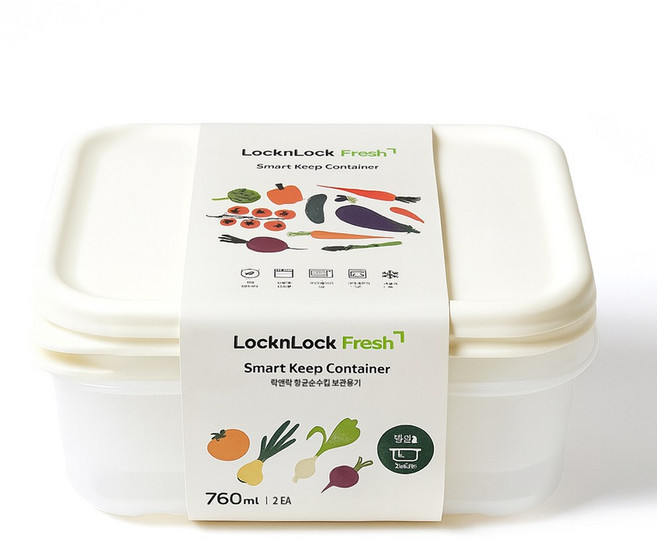 락앤락 비스프리 항균순수킵 밀폐용기 반찬통, 760ml 2P, 1개