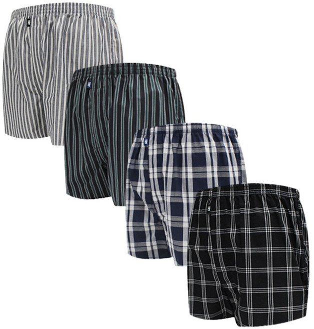 트라이 남성용 편안한 데일리 선염 트렁크팬티 4종세트