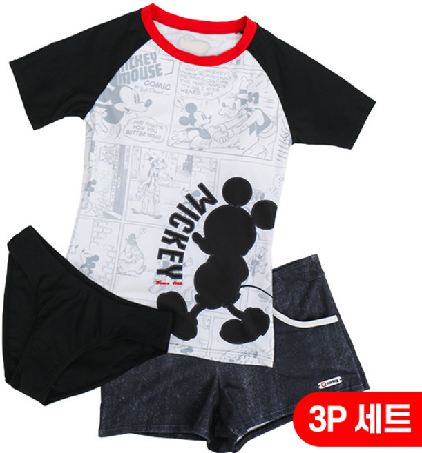 미키마우스 3피스 수영복 DS1602, 미키마우스-Q0110, L, 미키마우스-Q0110/L