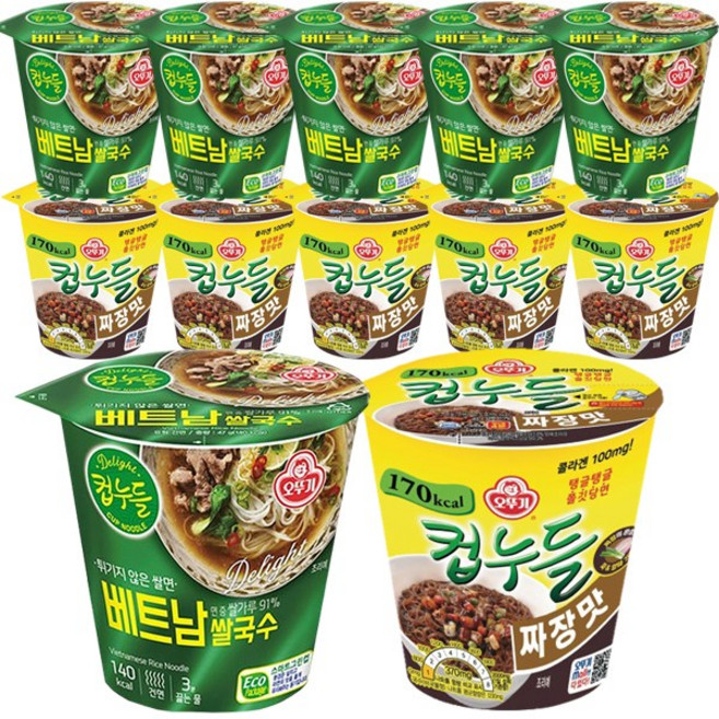 오뚜기 컵누들 베트남 6개 + 짜장맛 6개, 1개