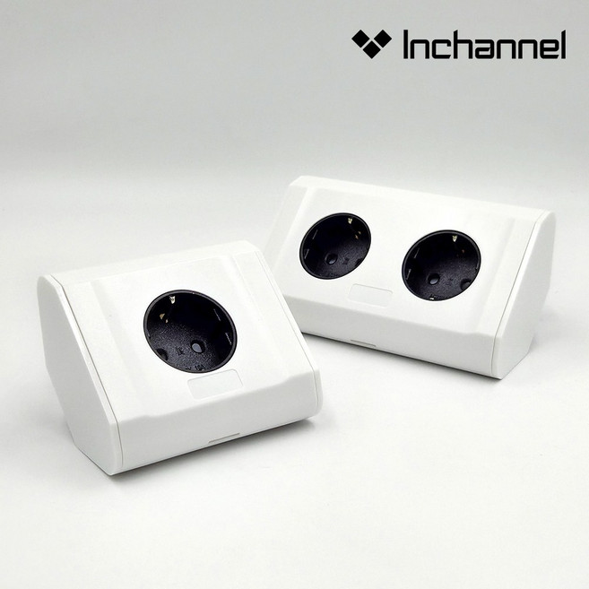 인채널 SNAP 루프 1구 2구 코너 노출콘센트 IWS0 밥솥장 코너형 배선형 부착식 무타공 선반콘센트 가구 가구상판 테이블, A1_화이트_IWX011