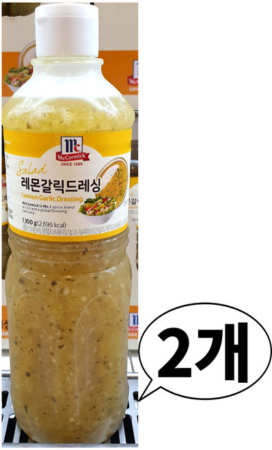 맥코믹 레몬 갈릭 드레싱 샐러드 소스, 2개, 1.1kg