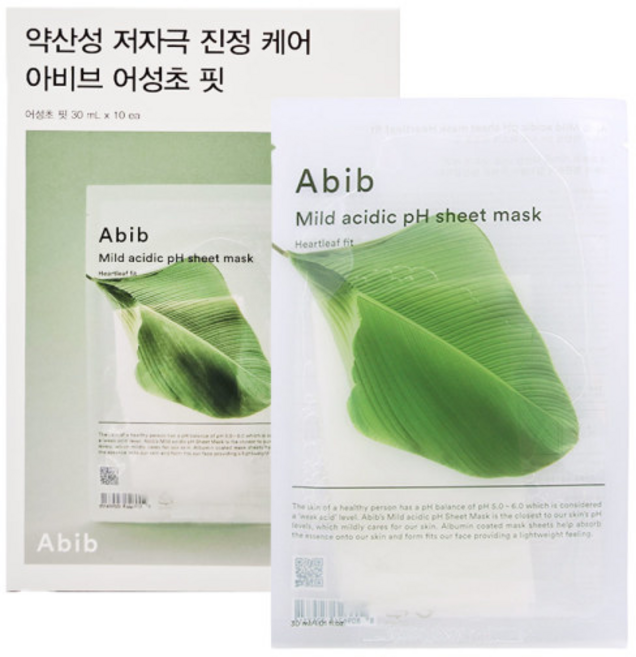 아비브 약산성 pH 시트 마스크 어성초 핏 10매, 어성초 핏 10매 (보습진정), 1개, 1개입