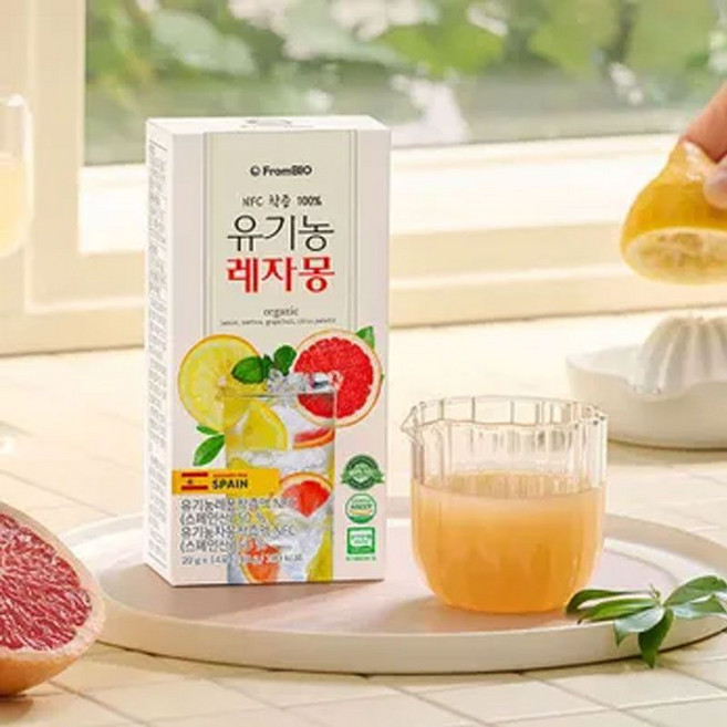 100% NFC 유기농 레자몽 즙 14포x1박스/ 2주, 20g, 14개