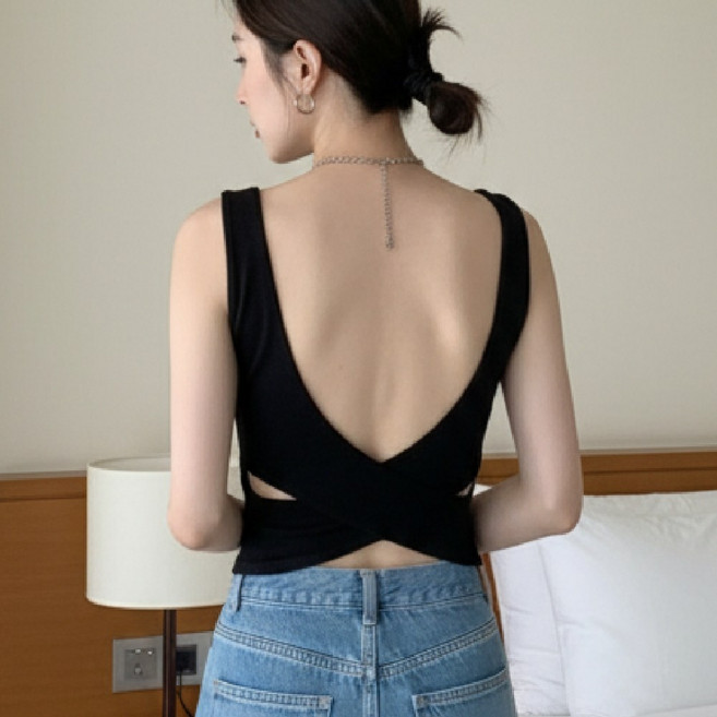 엣모스트 백라인 포인트 패션 쿨링 캡내장 일체형 나시 브라탑