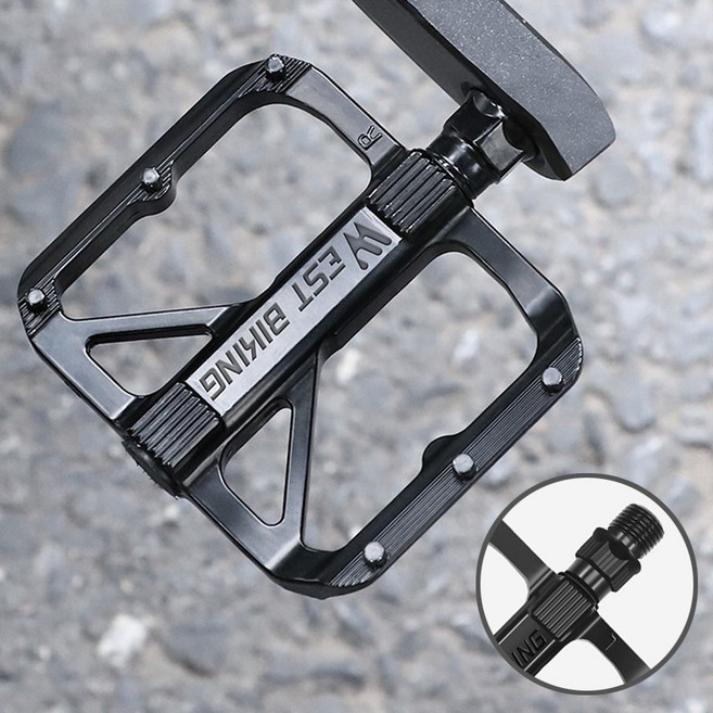 시그니처베이지 로드 MTB 자전거 페달 평페달 YPZ119, 블랙, 1개, A DU베어링