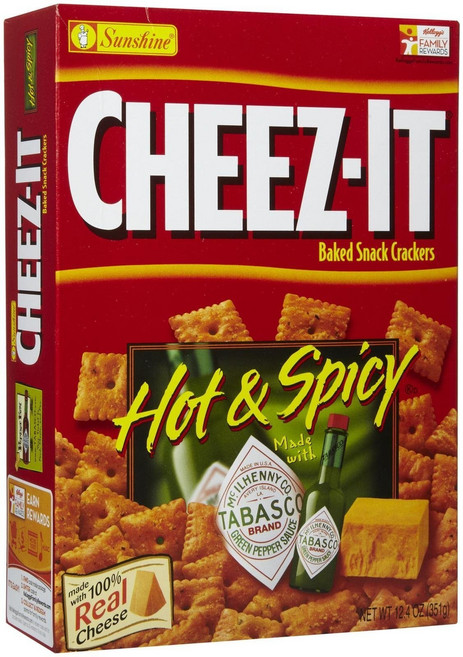 Cheez-It 구운 스낵 크래커 - 뜨겁고 매운 - 12.4온스 Cheez-It Baked Snack Crackers - Hot & Spicy - 12.4 oz, 351g, 1개