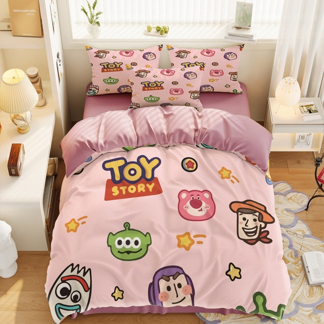 토이스토리 침구 세트 커버 슈퍼싱글 퀸 베개 이불 에일리언, 밴드형, N