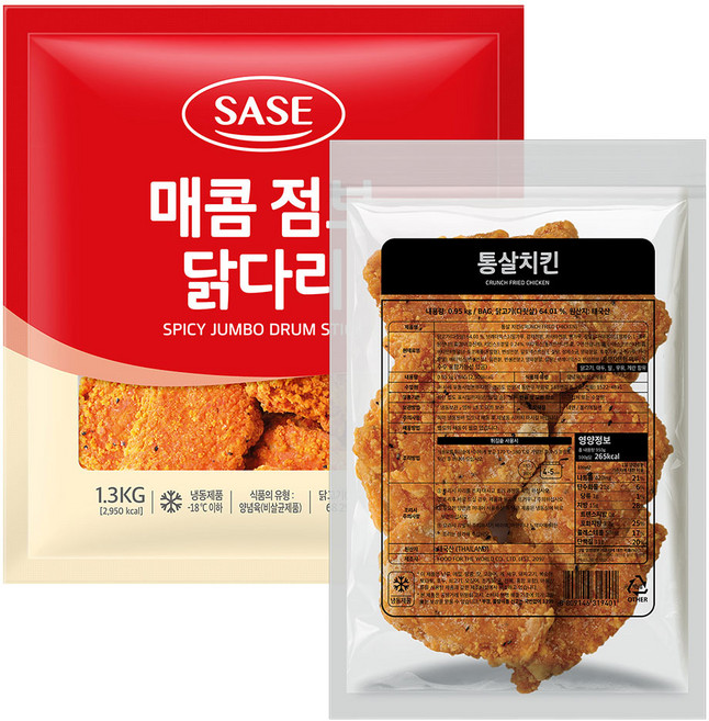 [에스프레쉬] 사세 인기상품세트 2종 ( 매콤점보 닭다리 1p + 통살치킨 1p ), 1개, 2.3kg