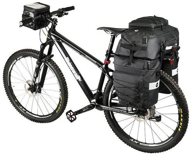 자전거 대용량 여행 가방 안장 여행 짐받이 가방 라이딩가방 짐받이 투어 방수 가방 175L, 블랙3in1, 5개