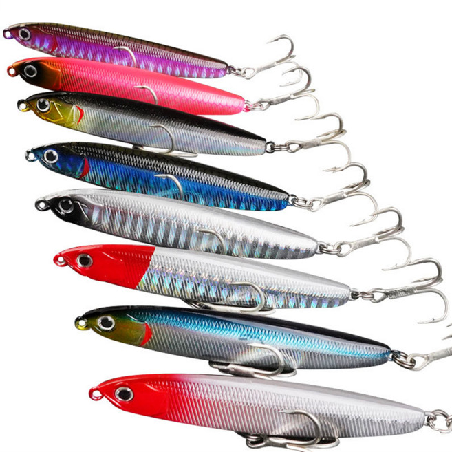 YF 예피싱 로켓 미노우 슬로우 펜슬 싱킹 미노우 (10g 14g 18g 24g) 4배 강화 트레블훅 8가지 컬러 농어 광어 삼치 우럭 루어낚시, YF-03핫핑크-슬로우싱킹, 24g, 1개