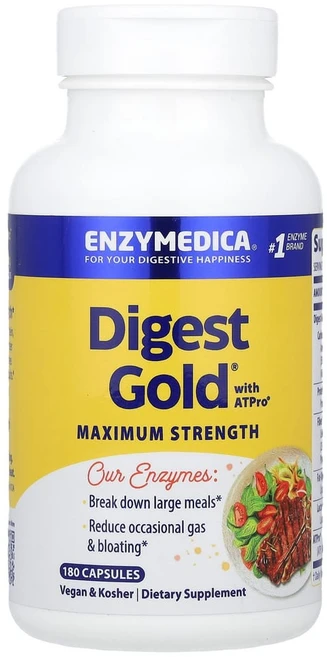Enzymedica 다이제스트 골드 AT프로 캡슐, 180정, 1개 - 쿠팡
