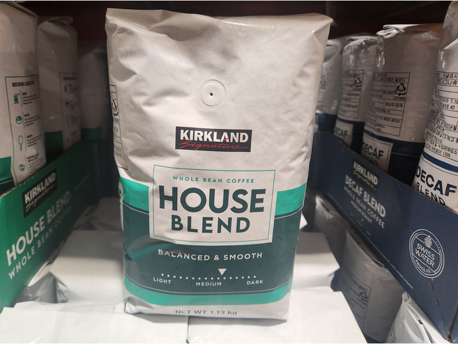 KIRKLAND HOUSE BLEND 커클랜드 원두 홀빈 하우스 블렌드 1.13KG X 1개, 홀빈(분쇄안함)