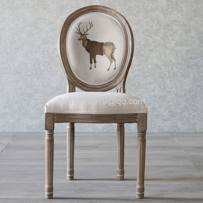 라오농 북유럽 복고풍 클래식 빈티지 원목 수공예 인테리어 식탁 의자 동물 그림 등받이 엔틱 체어Lfe897, 옵션9#(높이96*폭이49cm)+행복한 공장 직영 안, 1개