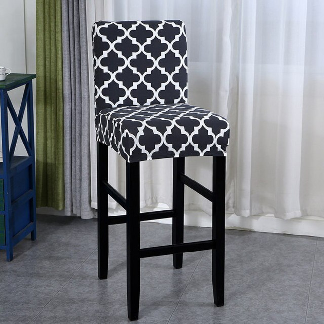 바의자용 탄성 커버 짧은 등받이 식당 슬립 스판덱스 스트레치 케이스 연회용 1/2/4/6 개, 1 piece