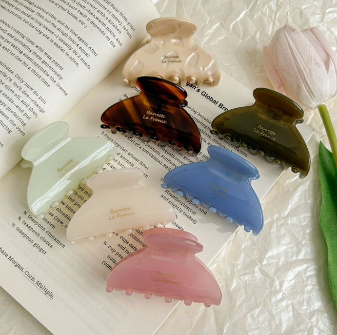 [제이무드] 고급 마블 반머리 여성 집게핀