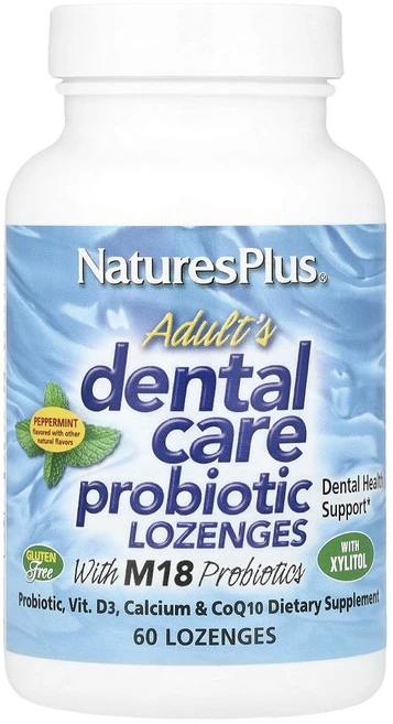 NaturesPlus 성인용 치아 케어 프로바이오틱 사탕 정제 페퍼민트 사탕 정제 60정, NaturesPlus 성인용 치아 케..., 1개 - 쿠팡