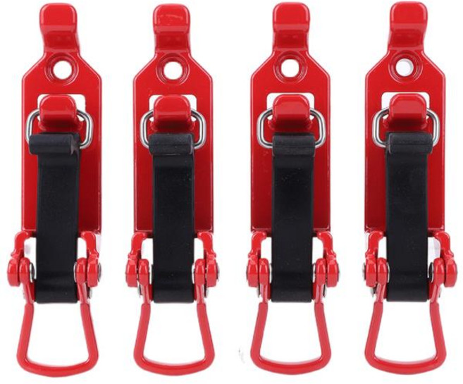 삽거치대 클램프 벽 마운트 키트 금속 고무 도끼 정리함 자동차 액세서리 트럭 도구 지붕 랙 4 개, 한개옵션2, 01 CHINA, 02 Red