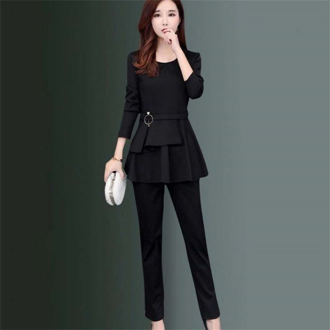 TKX 여성 여름 정장 세트 슬림핏 허리라인 연출 슬랙스 정장 오피스 스타일 심플 모던 캐주얼 투피스