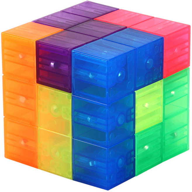투데이토이 마그네틱 조각 퍼즐 큐브 자석 매직 사각 입체 블럭 취미 놀이 수학 교구, 1개, R98594A(혼합색상
