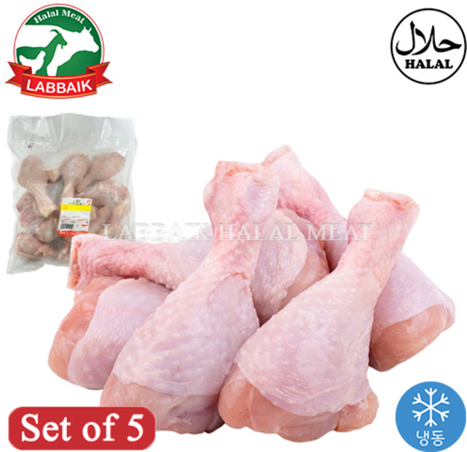 LABBAIK Halal Chicken Leg Drumsticks 1kg / 치킨 드럼스틱 닭다리 (북채), 5개