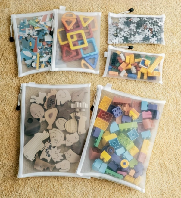 장난감 한눈에 정리 퍼즐 레고 보관 메쉬 파우치 S+M+L, 2세트, 투명