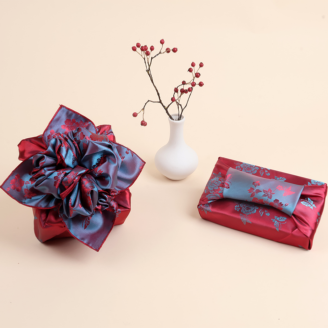 정담은 양색단 보자기 73cm-107cm 예단 답례품 명절 선물 포장, 1개, 홍색 87cm