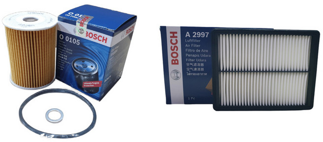 보쉬 엔진 오일 교환 필터 셋트 더뉴그랜져 IG 3.0 GDI 오일필터+에어필터 O0105+A2997, 오일필터+에어필터/O0105+A2997, 1세트