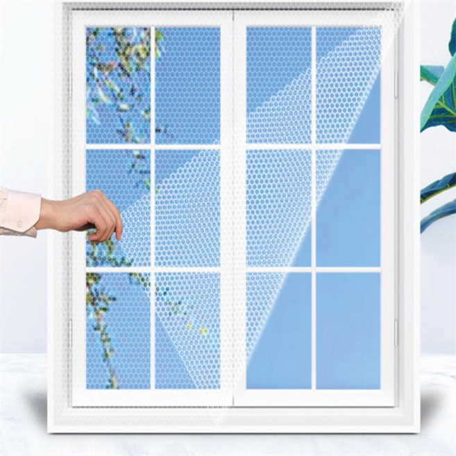 찍찍이 창문 모기장 130X150CM 여닫이 접이식 방충망