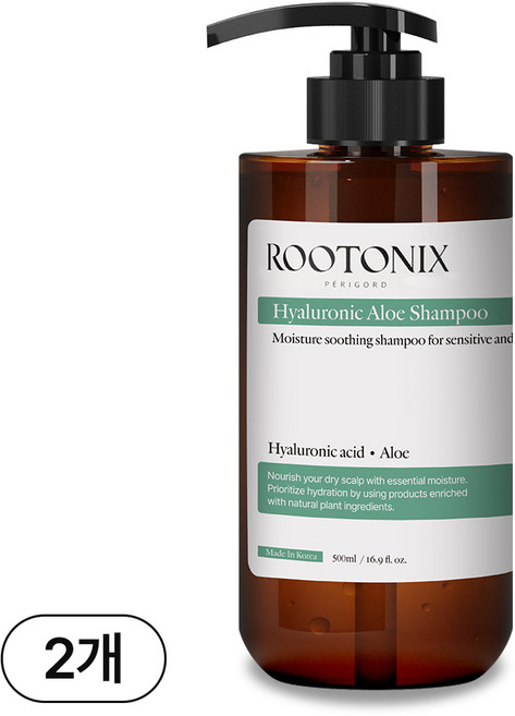 루토닉스 건성 두피 비듬 보습 히알루론산 알로에 샴푸, 2개, 500ml
