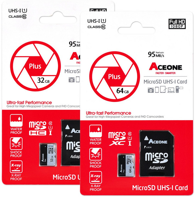 에이스원 마이크로SD 32G 64G 128G 액션캠 캠코더 메모리카드 TLC 고속, 32GB, 1개