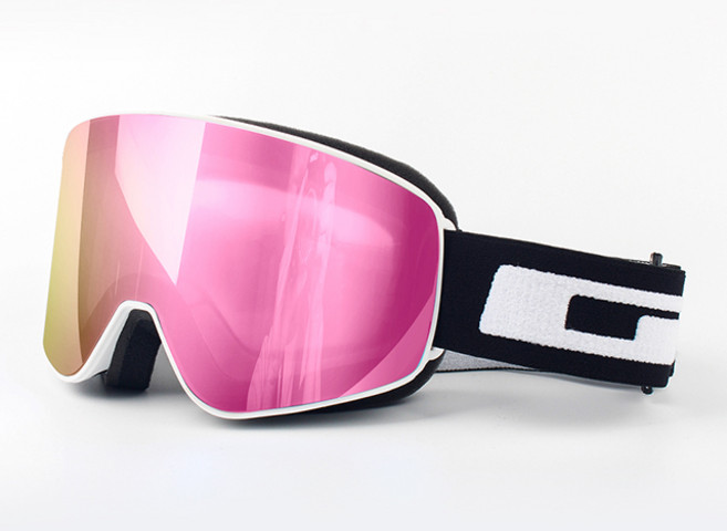 가빈 스키 고글 스노우보드 케이스 포함 방풍 김서림방지 S701, 핑크, 1개