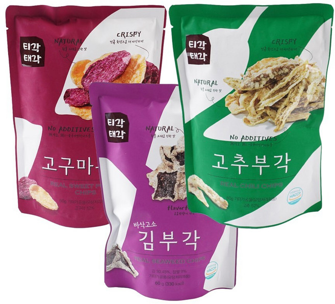 김부각 60g + 고구마부각 60g + 고추부각 60g, 1세트
