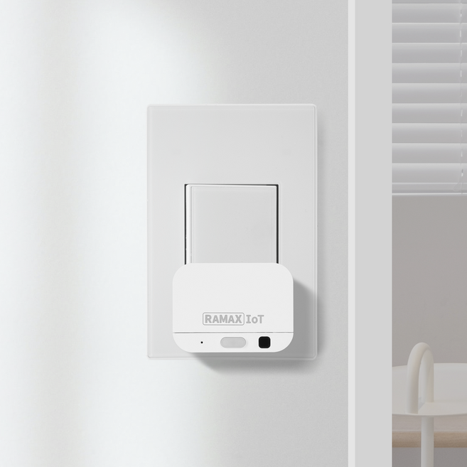 라맥스 IoT 스마트 미니 스위치 버튼 원격제어 리모컨 누워서불끄기 자동 무선 와이파이 RSA-021W, RSA-021W (앱+리모컨제어)+IR리모컨포함, 1개