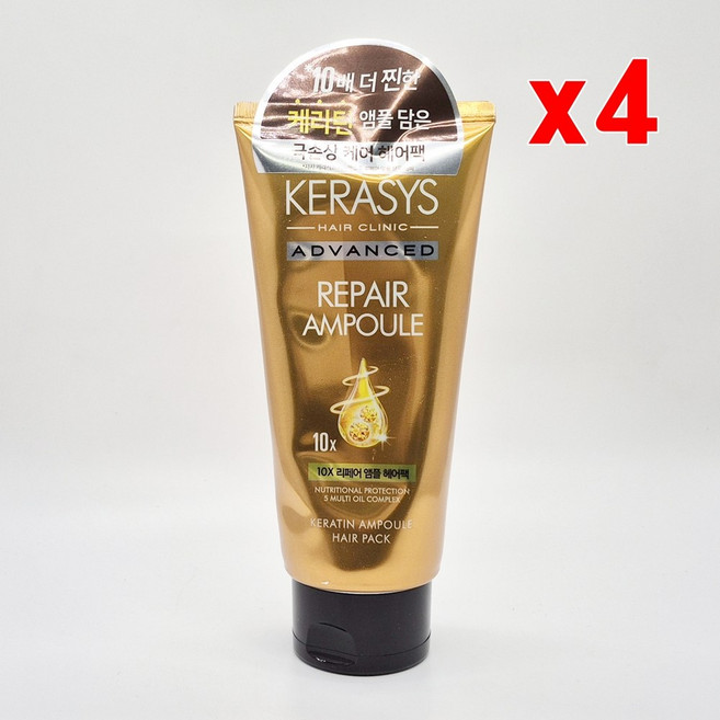 케라시스 어드밴스드 10X 리페어 앰플 헤어팩, 300ml, 4개