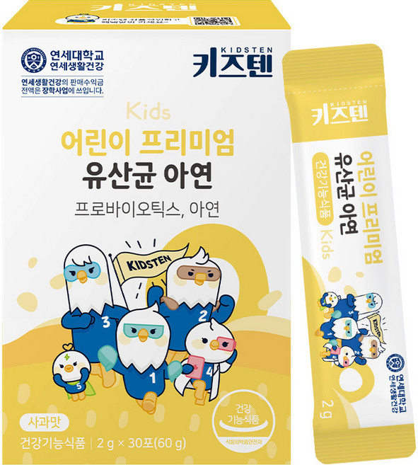 키즈텐 어린이 프리미엄 유산균 아연, 60g, 1개