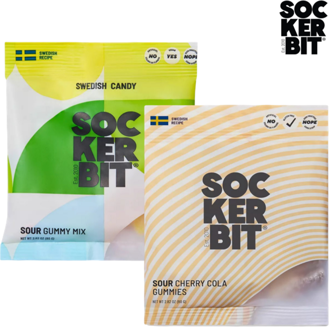 [SOCKERBIT] [1+1] 스웨디시 젤리 스웨덴 캔디 Sockerbit 사워 믹스 80g + 콜라 앤 체리 보틀 80g Sockerbit Swedish Candy Mix