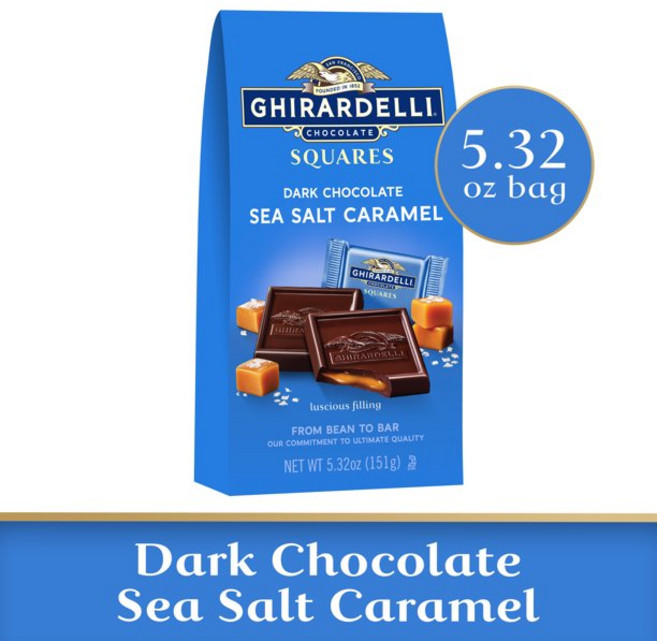 기라델리 다크 초콜릿 씨솔트 카라멜 스퀘어백, 151g, 1개