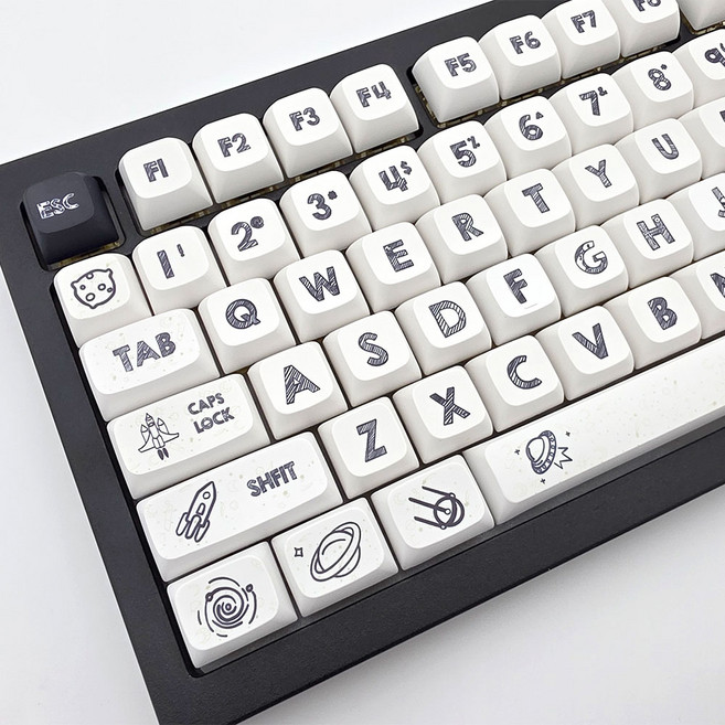 우주 화이트 키보드키캡 깔끔한 풀배열 키보드꾸미기 XDA 123키