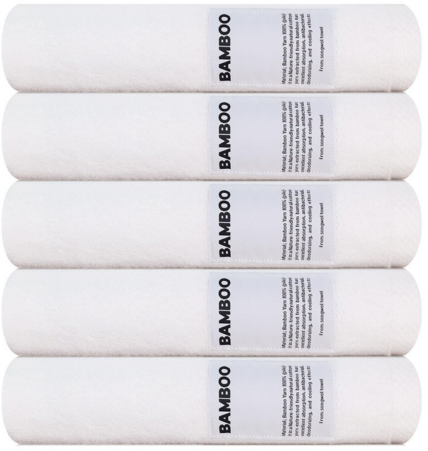 송월타월 선라이즈 프리미엄 뱀부타월 250g, 아이보리, 5개