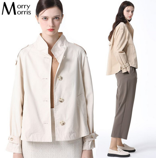 에디션 하이넥 숏 트렌치코트