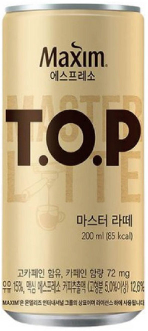 TOP 맥심 T.O.P 마스터 라떼, 200ml, 12개