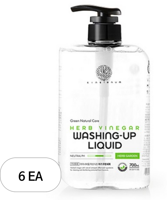 아이너바움 허브식초 아기 주방세제 허브가든, 700ml, 6개