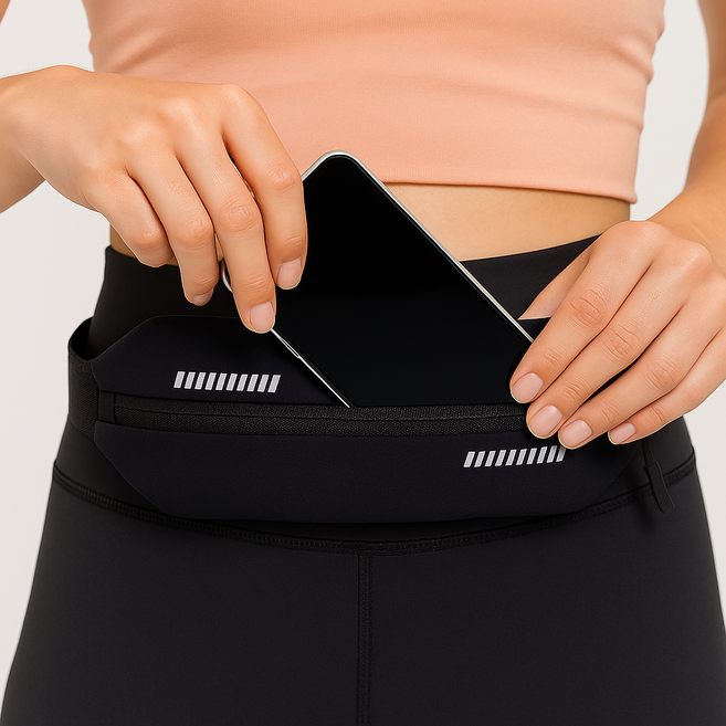 미들워터 튼튼한 방수 런닝벨트, 블랙, 1개