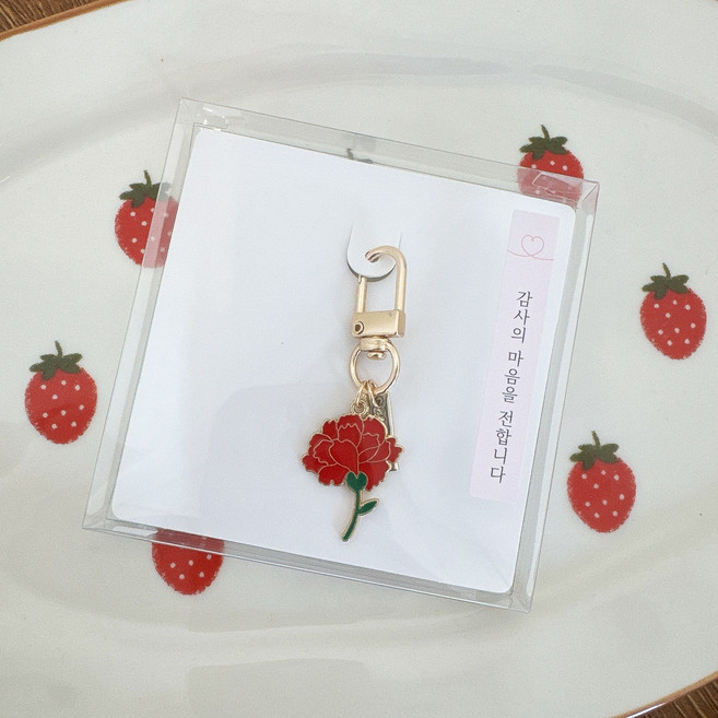 더 라넌큘러스 플라워 어버이날 스승의날 카네이션 키링 브로치