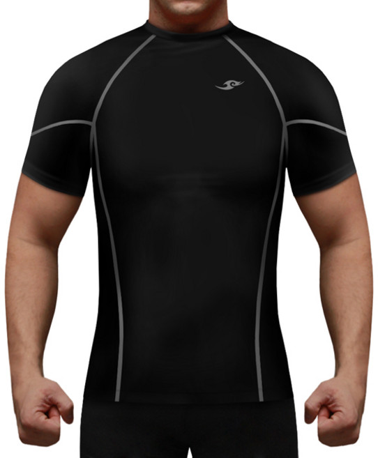 테이크파이브 남자 기능성 머슬핏 반팔 스포츠이너웨어 블랙