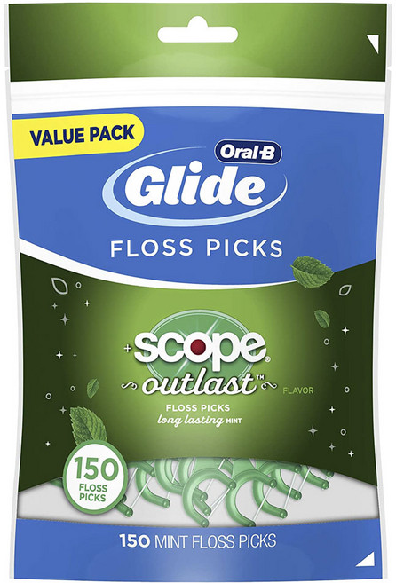 오랄비 글라이드 일회용 치실 스코프 아웃래스트 치실 롱 래스팅 민트 향, 150개입, 1개